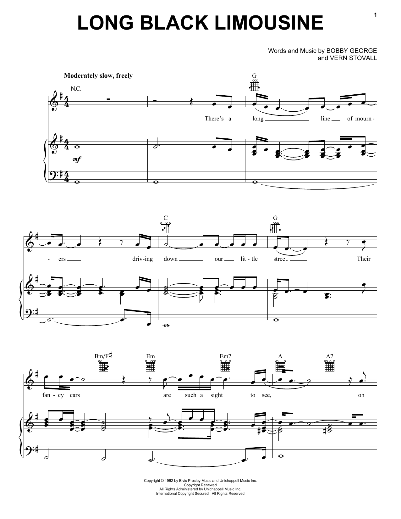Produktgalerie: Seite 1 von 1 Long Black Limousine, Elvis Presley, Gesang, Gitarre, Klavier