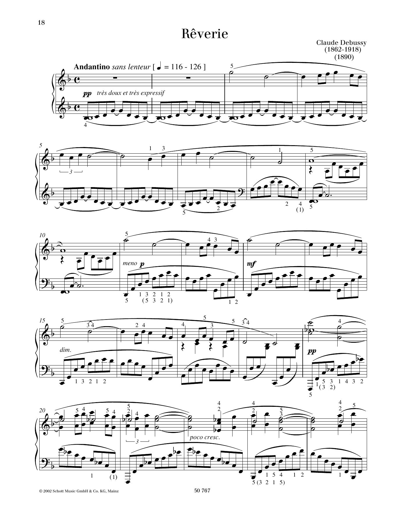 Product gallery: Page 1 of 1 Reverie, Claude Debussy