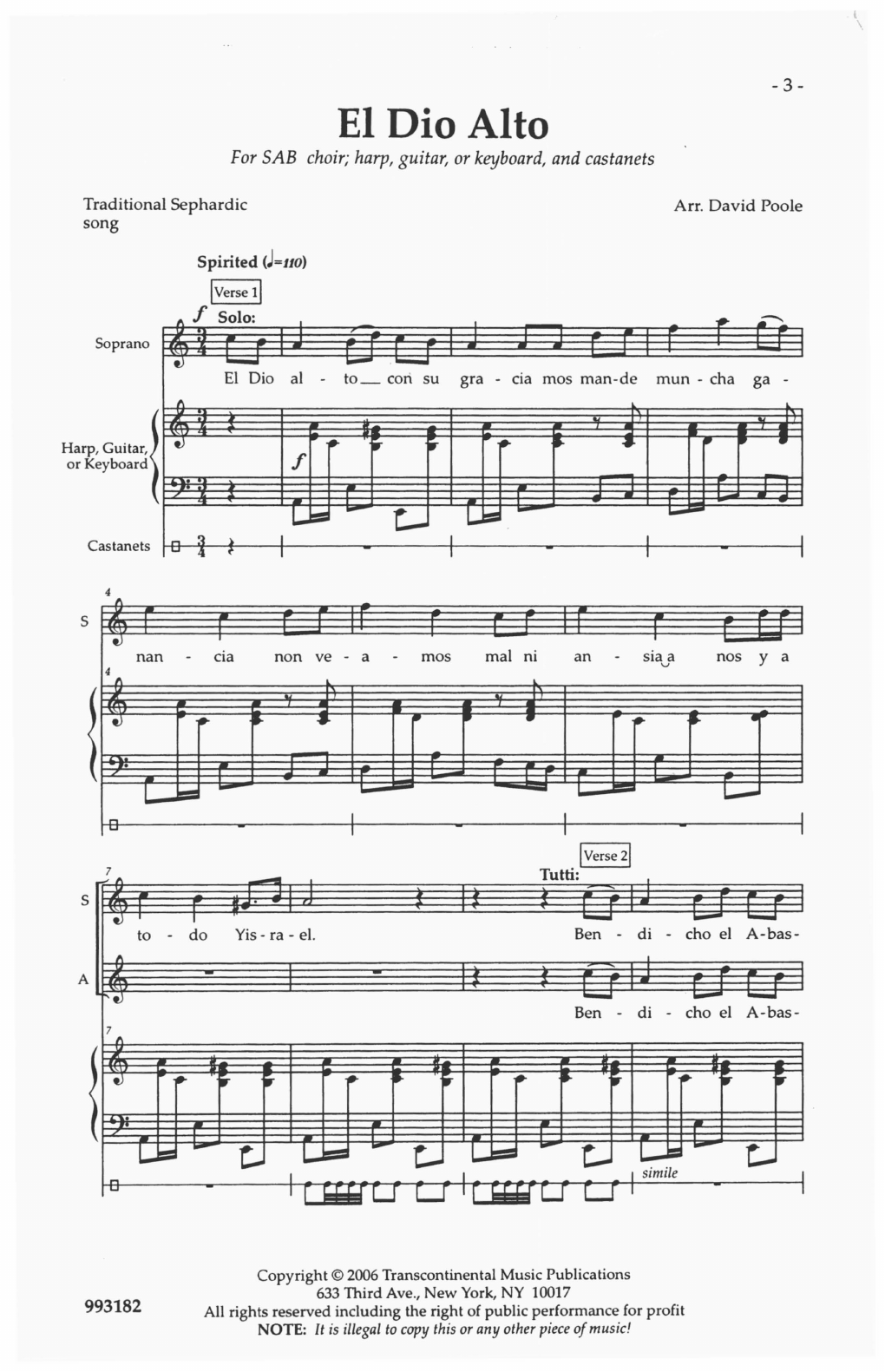 Produktgalerie: Seite 1 von 1 El Dio Alto, David Poole, Chor