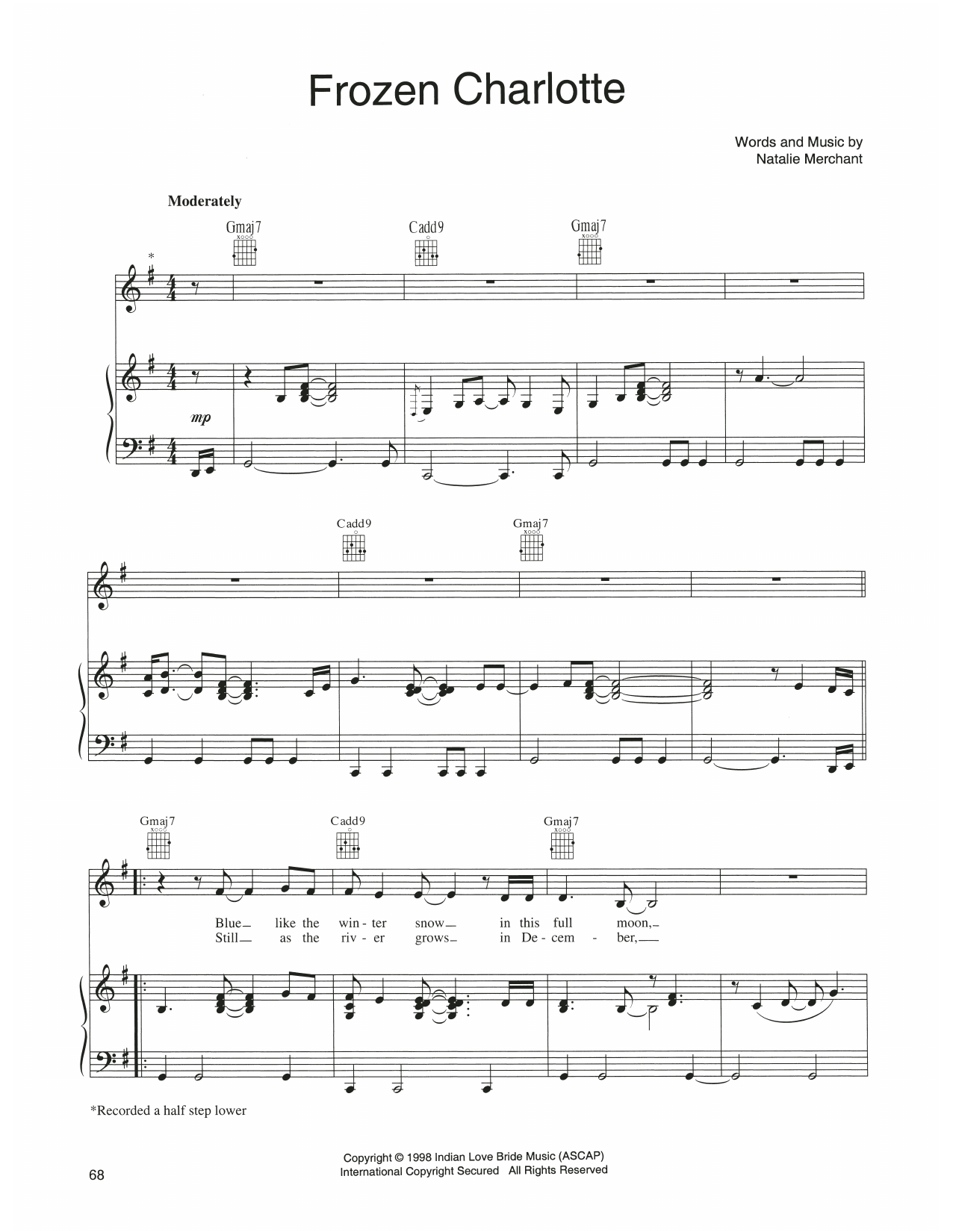 Produktgalerie: Seite 1 von 1 Frozen Charlotte, Natalie Merchant, Gesang, Gitarre, Klavier