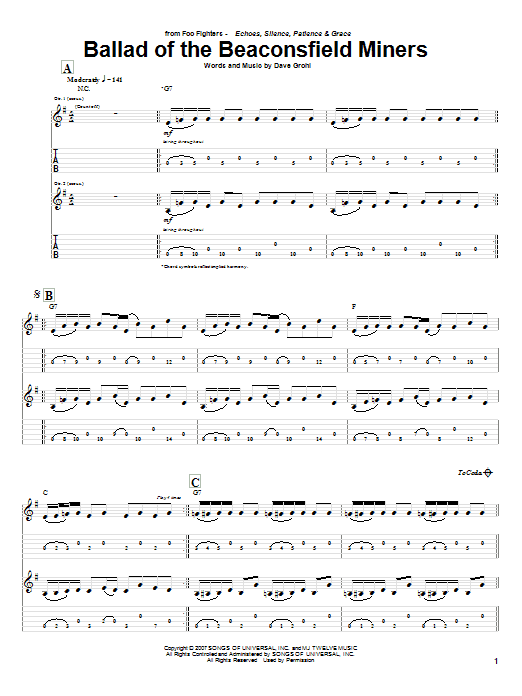 Product gallery: Page 1 of 1 Ballad Of The Beaconsfield Miners, Foo Fighters