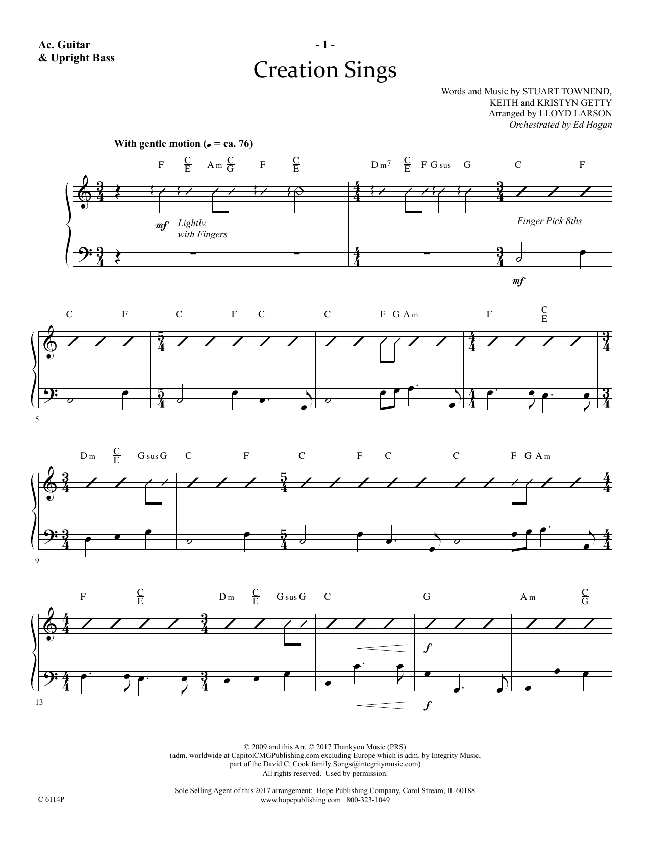 Produktbild zu: Creation Sings - Acoustic Guitar/Electric Bass