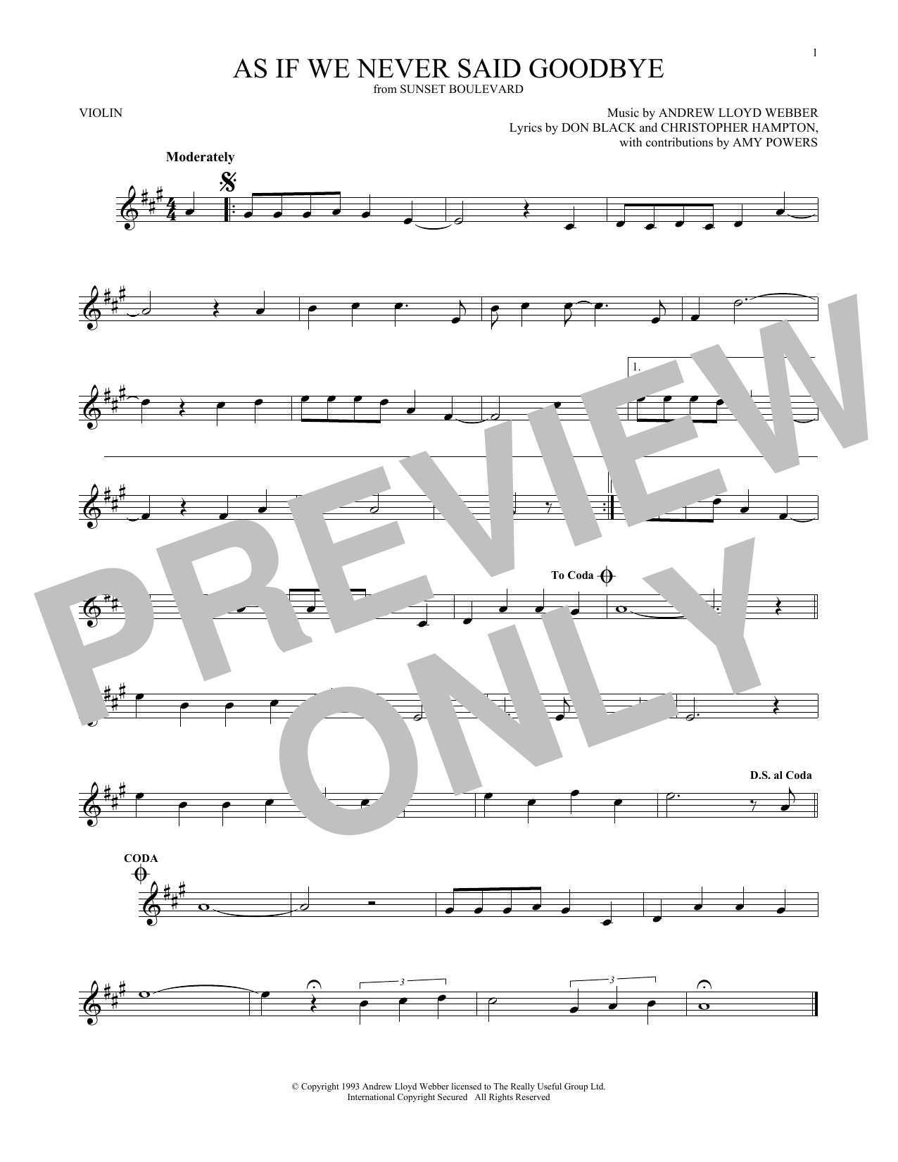 Product gallery: Page 1 of 1 As If We Never Said Goodbye (from Sunset Boulevard), Andrew Lloyd Webber
