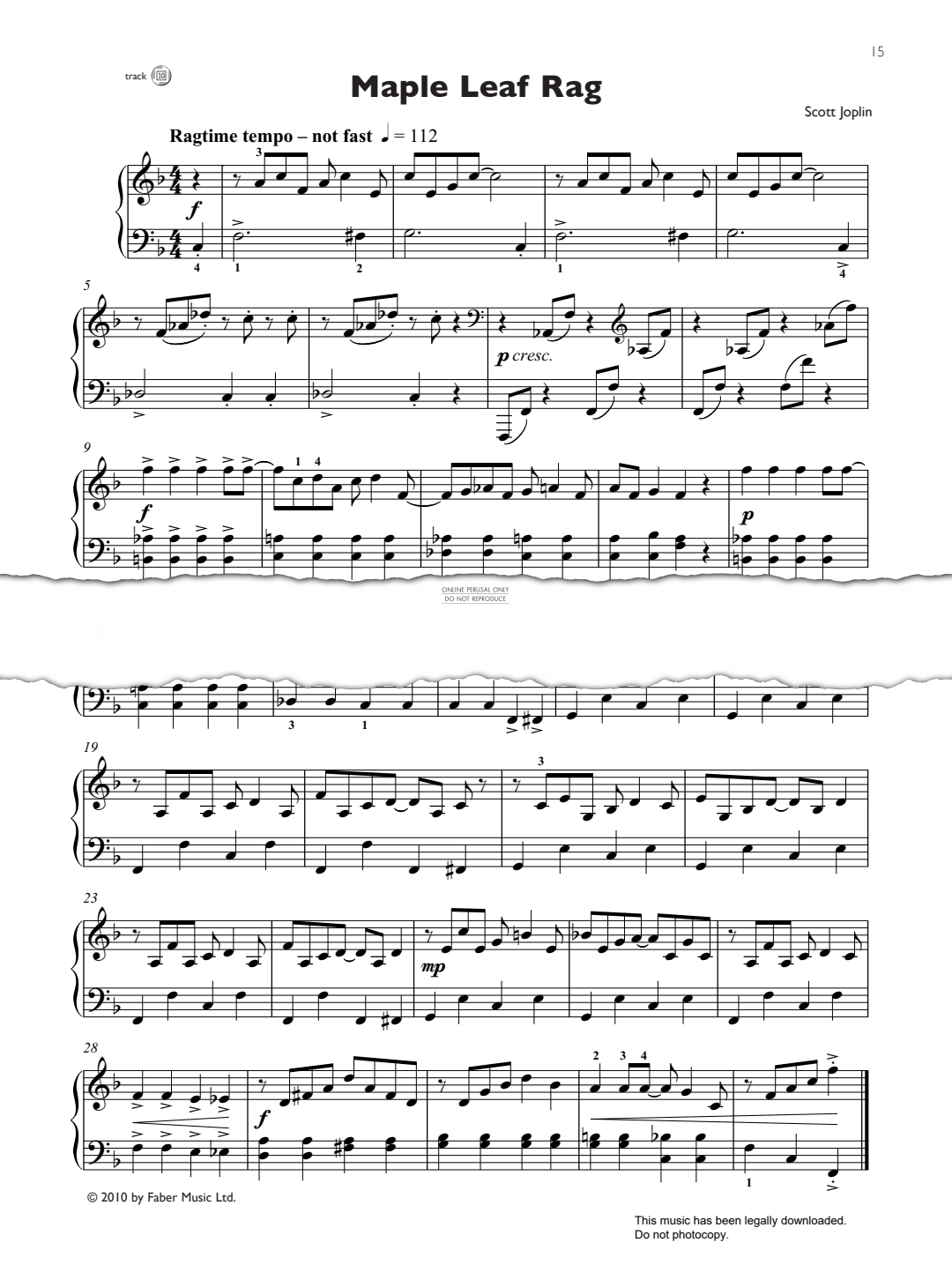 Maple Leaf Rag - sheet music by Scott Joplin - fbd-45454 | notendownload