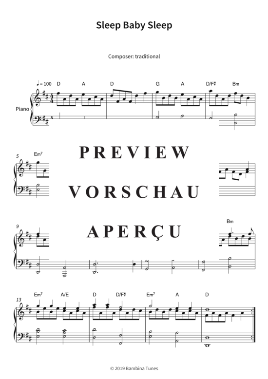 Produktgalerie: Seite 4 von 5 Sleep Baby Sleep , , Klavier Solo
