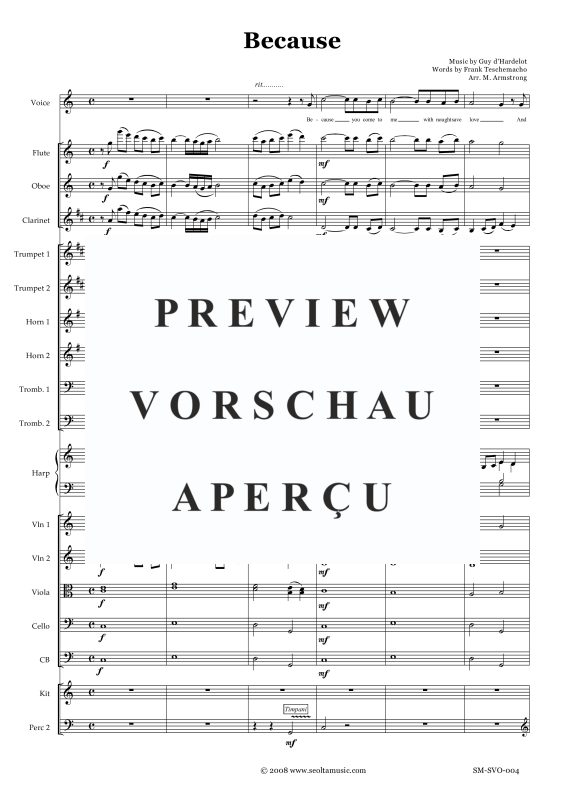 Produktgalerie: Seite 4 von 11 Because, , Solo Gesang und Orchester