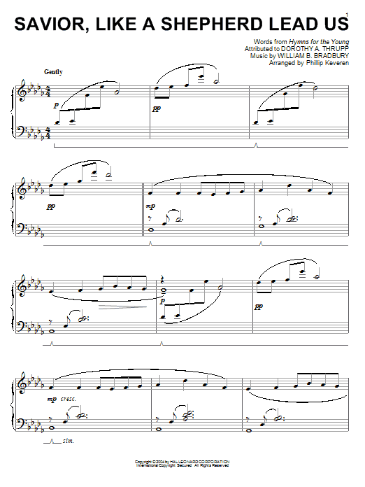 Product gallery: Page 1 of 1 Savior, Like A Shepherd Lead Us (arr. Phillip Keveren), William B. Bradbury