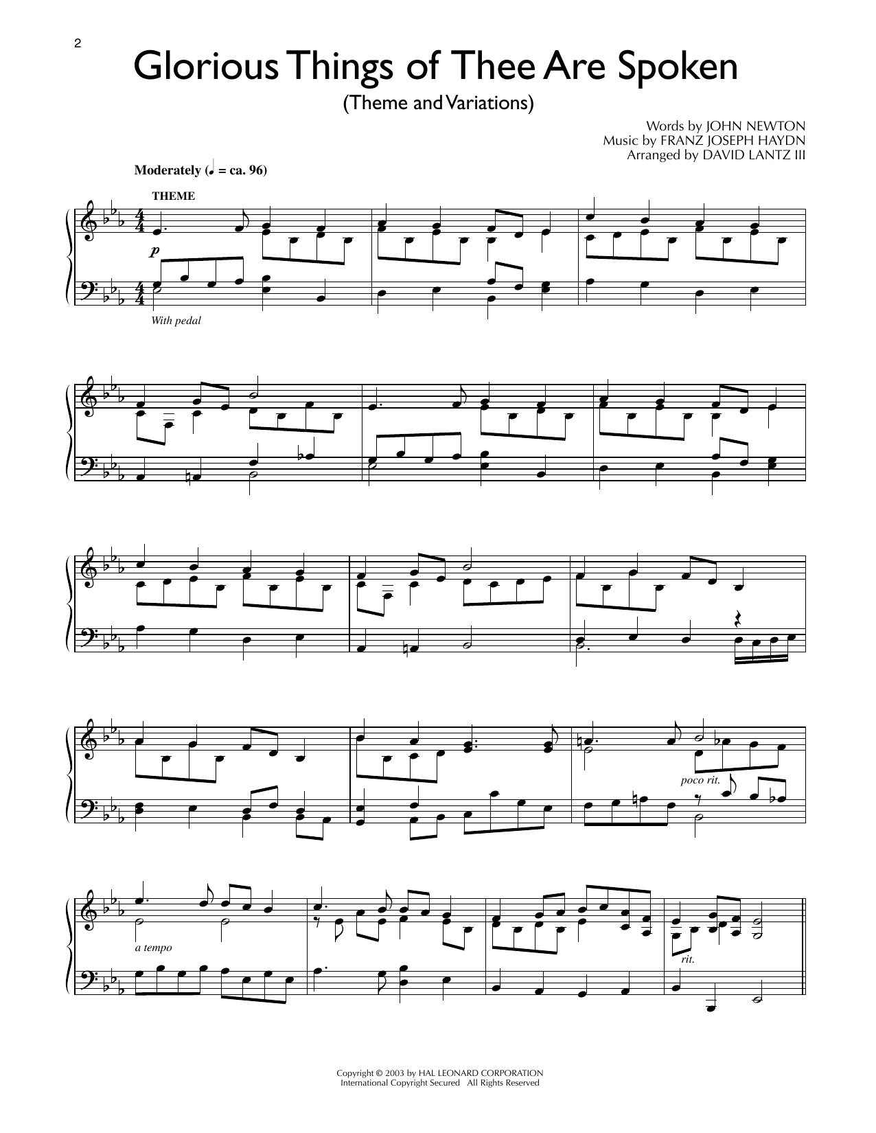 Produktbild zu: Glorious Things Of Thee Are Spoken (arr. David Lantz III)