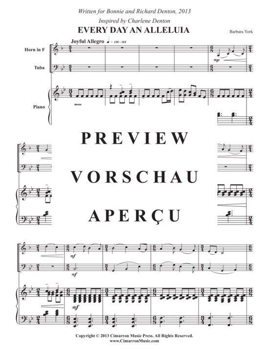 Product gallery: Page 3 of 21 Every Day an Alleluia , , (horn in F, tuba + piano)