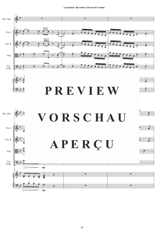 Produktgalerie: Seite 6 von 11 Recorder Concerto in G minor, , Altblockflöte und Kammerorchester