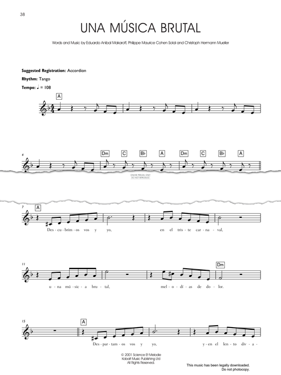 Produktgalerie: Seite 1 von 1 Una Musica Brutal, Gotan Project, Gesang, Keyboard