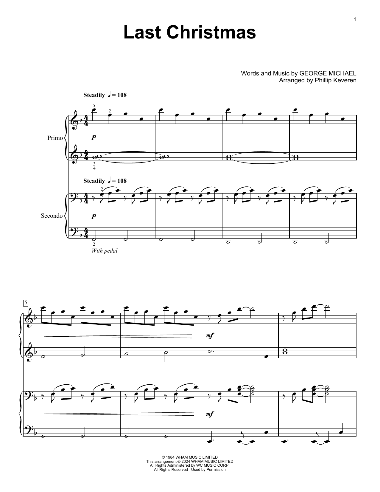 Produktgalerie: Seite 1 von 1 Last Christmas (arr. Phillip Keveren), Wham!, Klavier