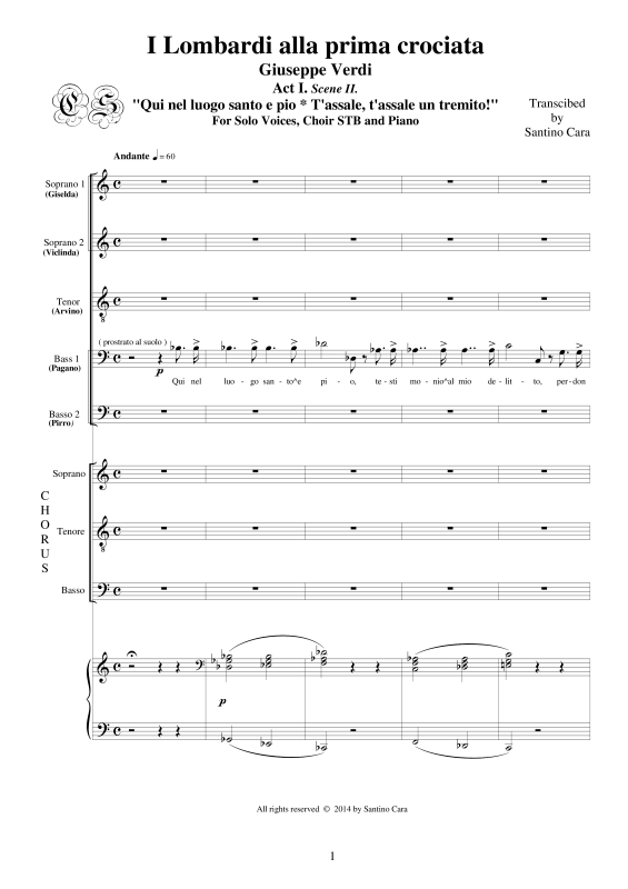 Produktbild zu: I Lombardi - (Act1-II) Qui nel luogo santo e pioGiuseppe Verdi