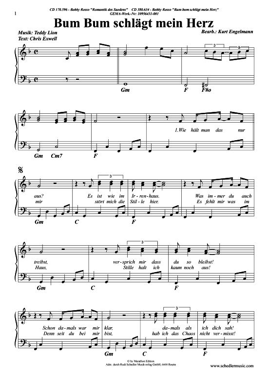 Produktbild zu: Bum Bum schlägt mein Herz Bobby Rosso