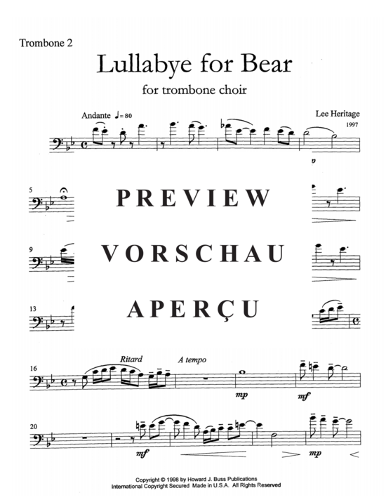 Product gallery: Page 12 of 19 Lullabye for Bear , , (5 trombones)