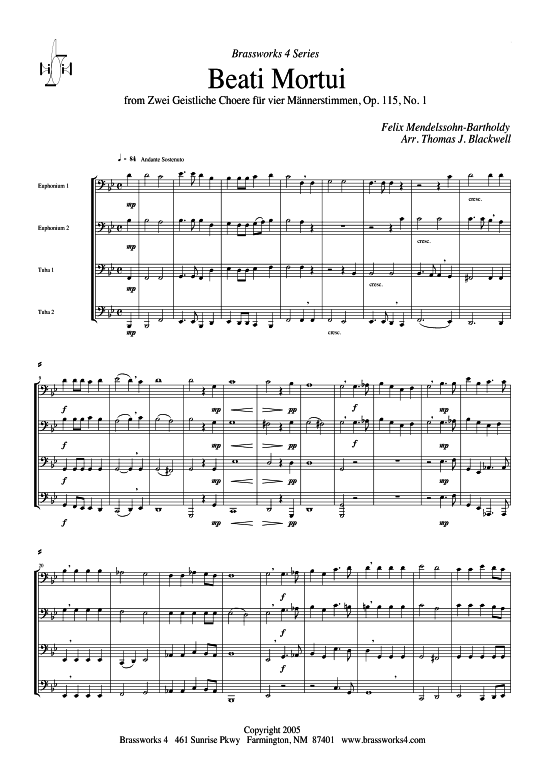 Product picture to: Beati Mortui Felix von Mendelssohn-Bartholdy (Op. 115, Nr. 1)