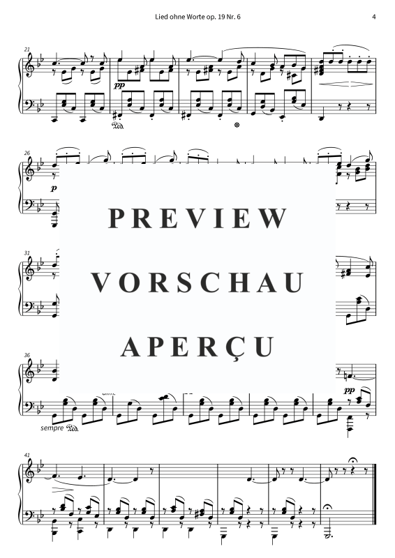 Produktgalerie: Seite 6 von 6 Lied ohne Worte op. 19 Nr. 6, , Klavier Solo
