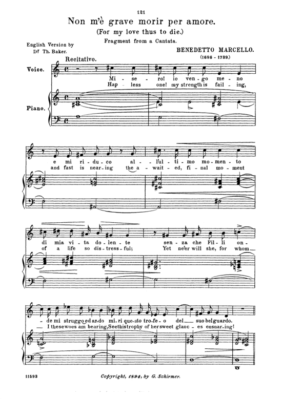 Product picture to: Non m'e grave morir per amoreBenedetto Marcello