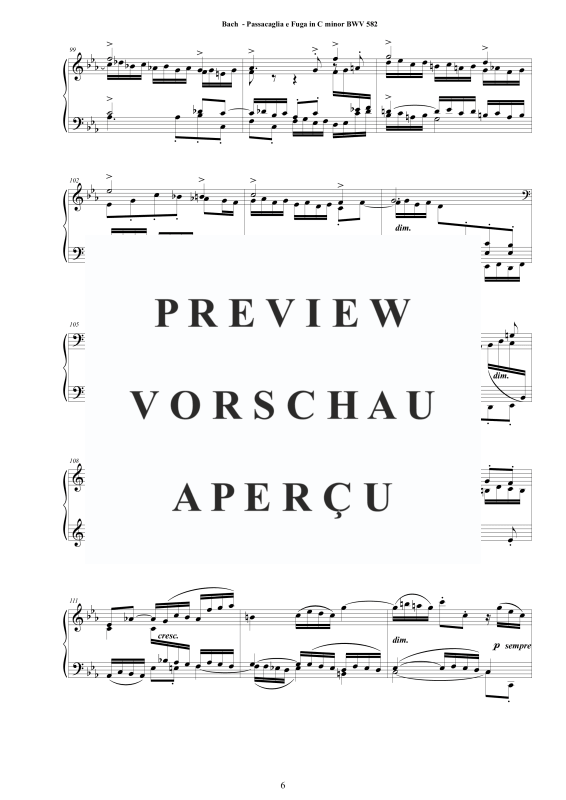 Produktgalerie: Seite 7 von 11 Passacaglia e Fuge in C-Moll BWV 582, , Cembalo/Klavier Solo