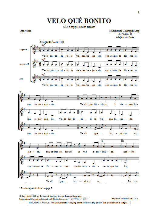 Produktgalerie: Seite 1 von 1 Velo Que Bonito, Alejandro Zuleta, Chor