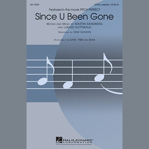 Produktbild zu: Since U Been Gone (as performed in Pitch Perfect) (arr. Deke Sharon)