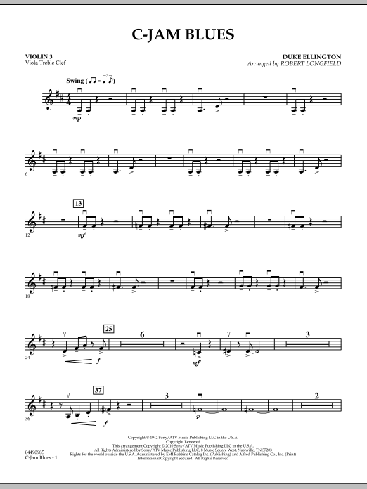 Product picture to: C-Jam Blues - Violin 3 (Viola Treble Clef)