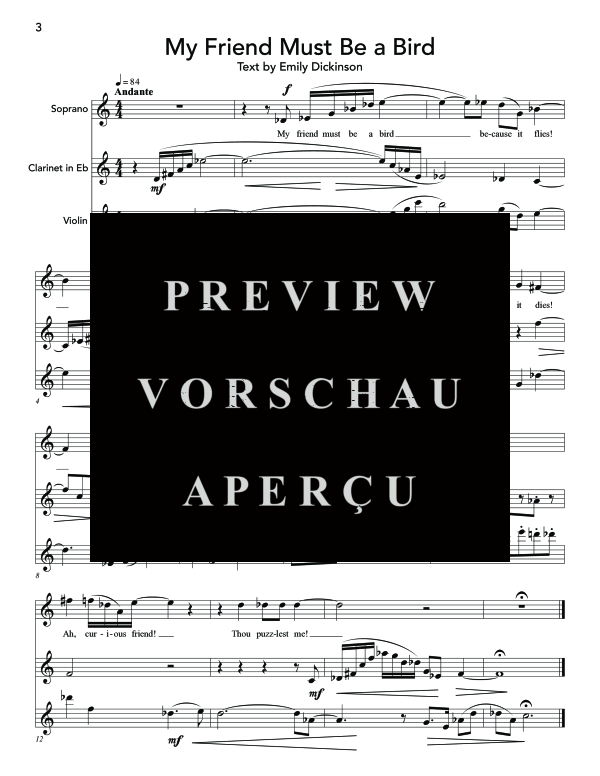 Produktgalerie: Seite 8 von 11 Red Wheelbarrow, The, , (Gemischtes Ensemble Sopran, Klarinette, Violine und Klavier)
