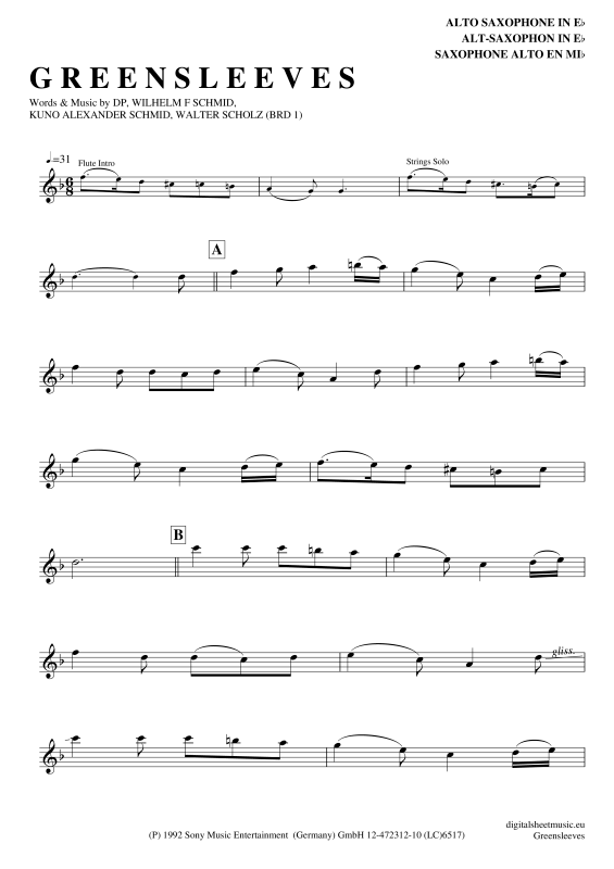 Product picture to: GreensleevesEdward Simoni