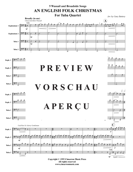 Product gallery: Page 2 of 16 An English Folk Christmas , , (Tuba Quartet: 2x Baritone, 2xTuba)
