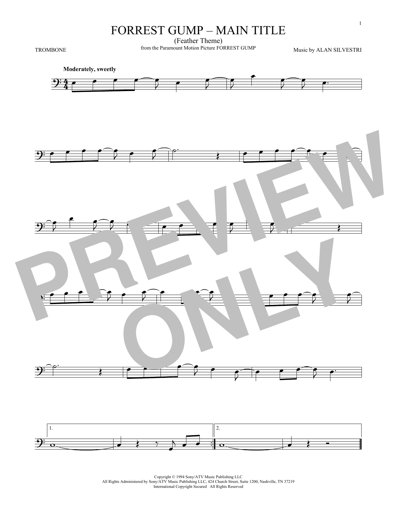 Product gallery: Page 1 of 1 Forrest Gump - Main Title (Feather Theme), Alan Silvestri