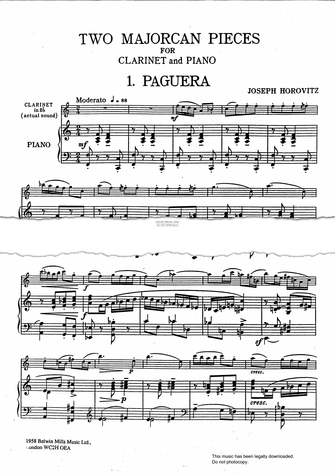 Produktbild zu: Paguera (from 'Two Majorcan Pieces')