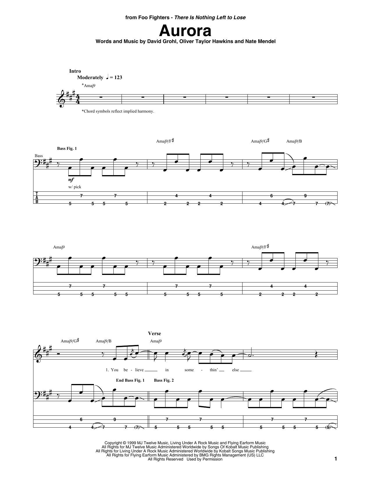 Produktgalerie: Seite 1 von 1 Aurora, Foo Fighters, E-Bass
