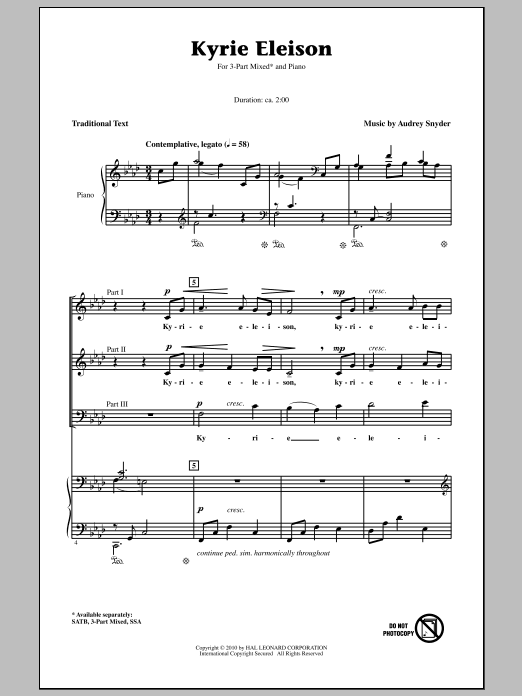 Produktgalerie: Seite 1 von 1 Kyrie Eleison, Audrey Snyder, Chor
