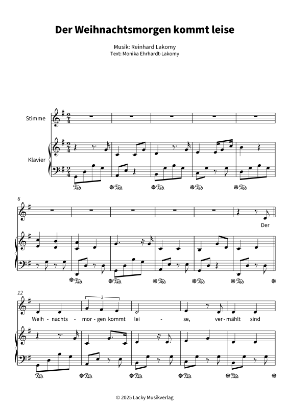 Produktgalerie: Seite 1 von 8 Der Weihnachtsmorgen kommt leise, , Gesang und Klavier