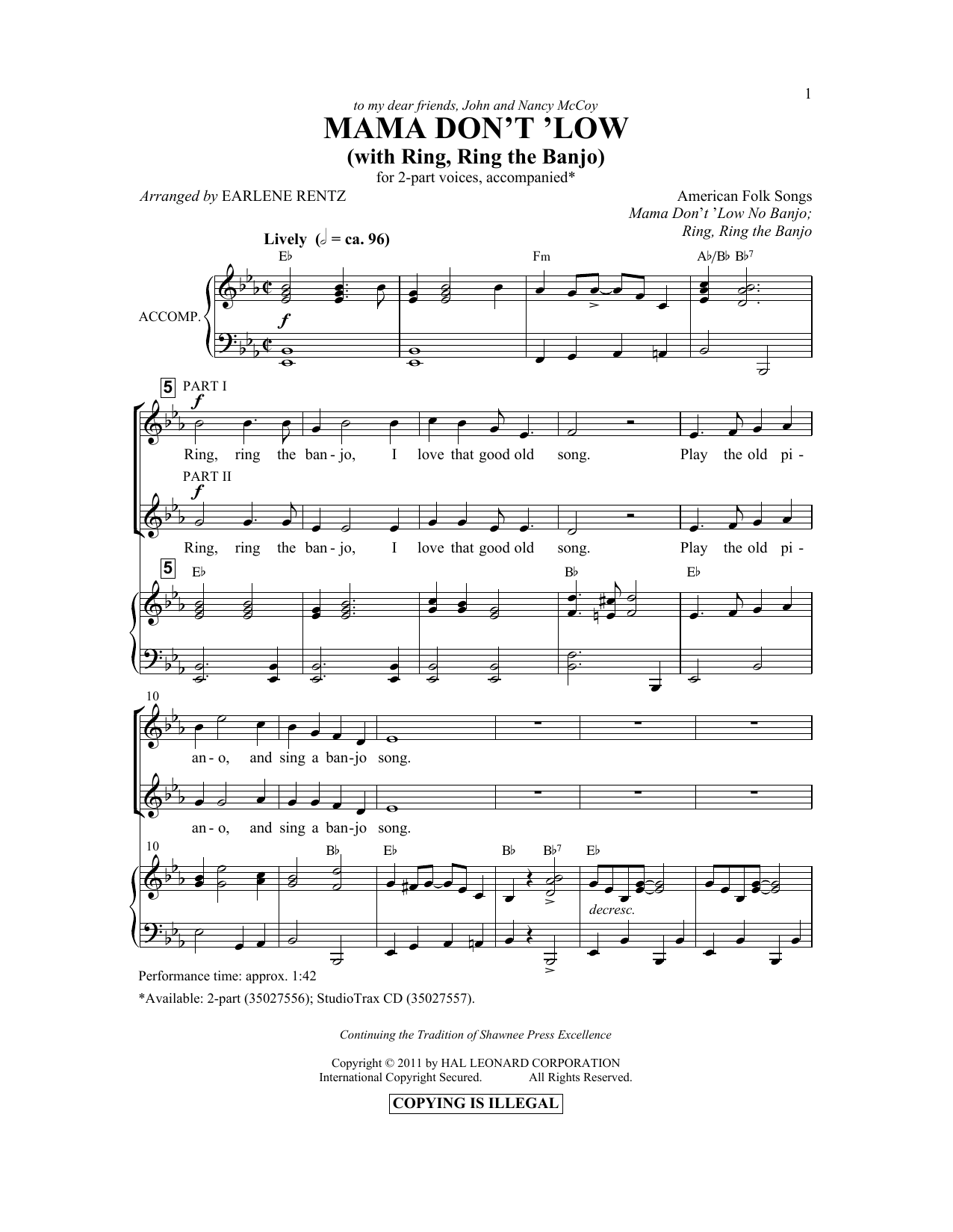 Product gallery: Page 1 of 1 Mama Don't 'Low (with Ring, Ring The Banjo), Earlene Rentz