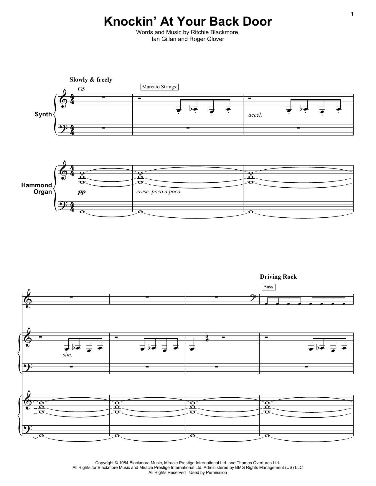 Product gallery: Page 1 of 1 Knocking At Your Back Door, Deep Purple