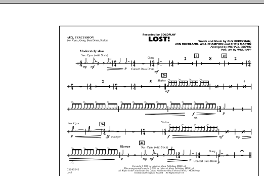 Product gallery: Page 1 of 1 Lost! - Aux Percussion, Michael Brown