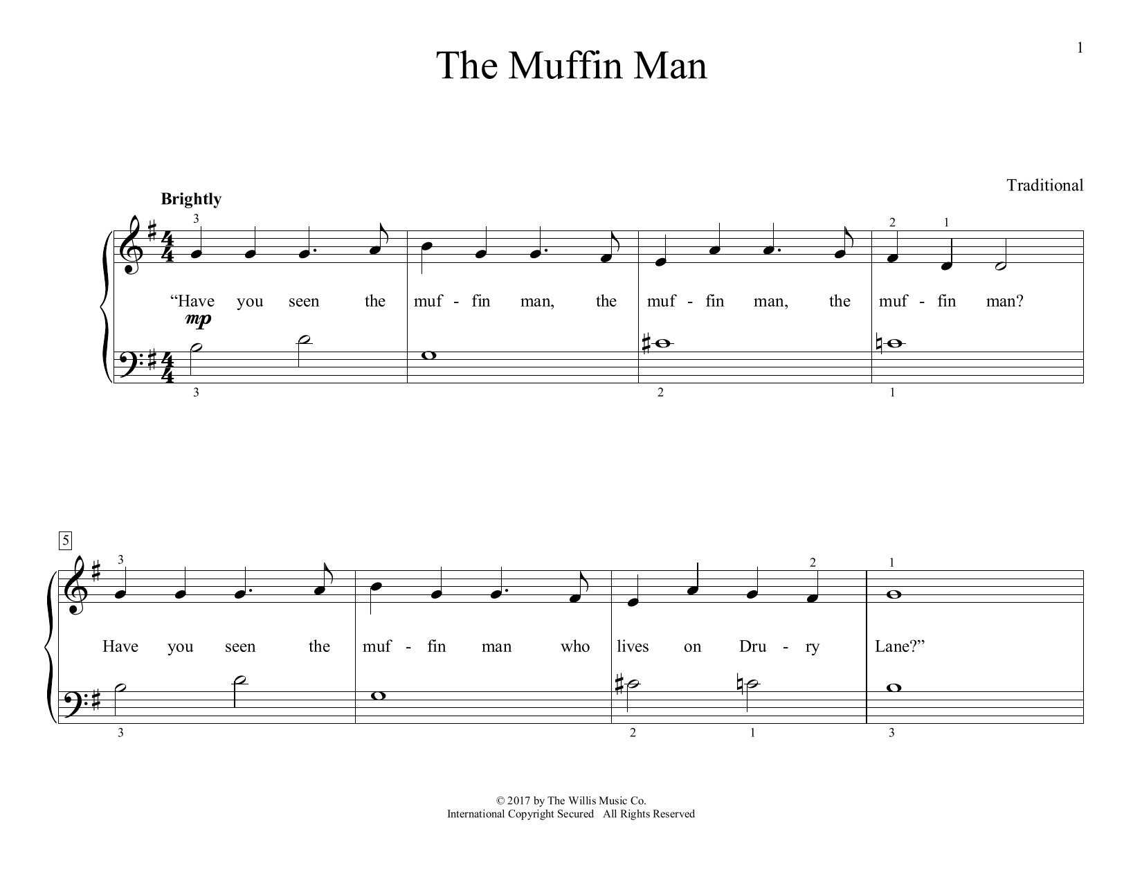 Product gallery: Page 1 of 1 The Muffin Man (arr. Christopher Hussey), Traditional