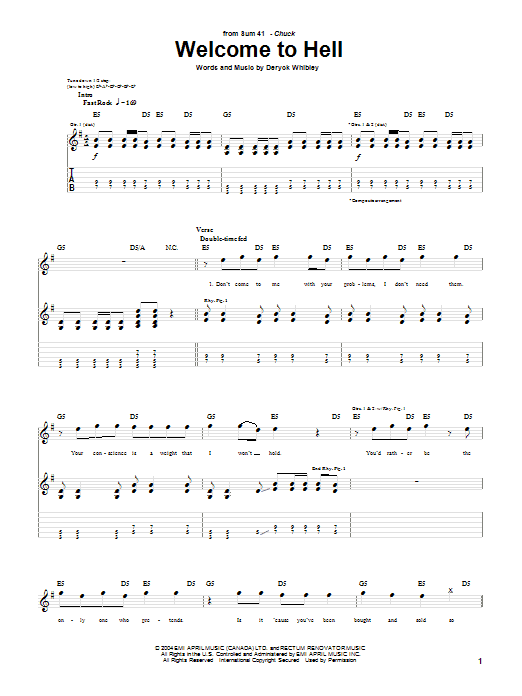 Produktgalerie: Seite 1 von 1 Welcome To Hell, Sum 41, Gitarre