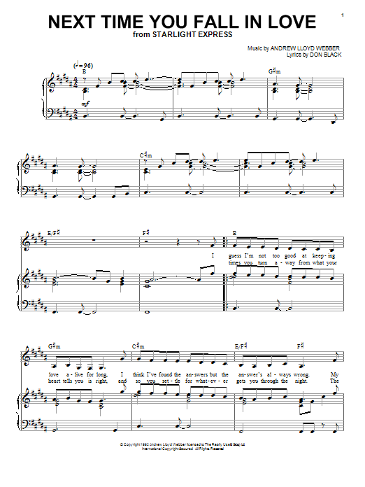 Produktgalerie: Seite 1 von 1 Next Time You Fall In Love, Andrew Lloyd Webber, Gesang, Klavier