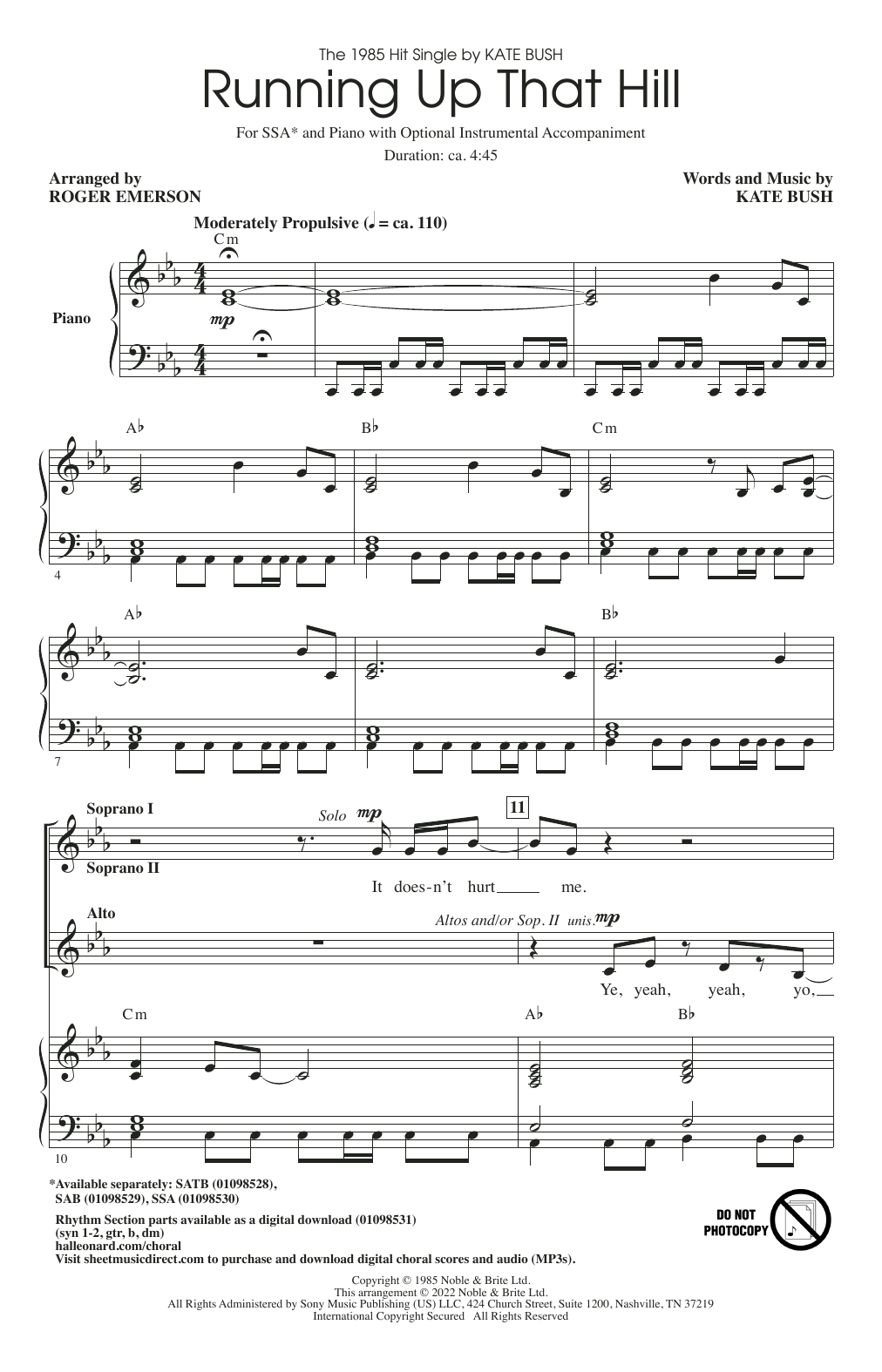 Produktgalerie: Seite 1 von 1 Running Up That Hill (arr. Roger Emerson), Kate Bush, Chor