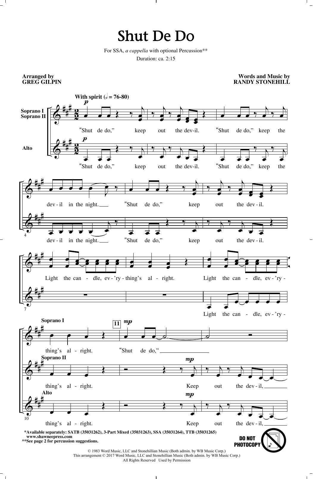 Produktgalerie: Seite 1 von 1 Shut de Do (arr. Greg Gilpin), Randy Stonehill, Chor