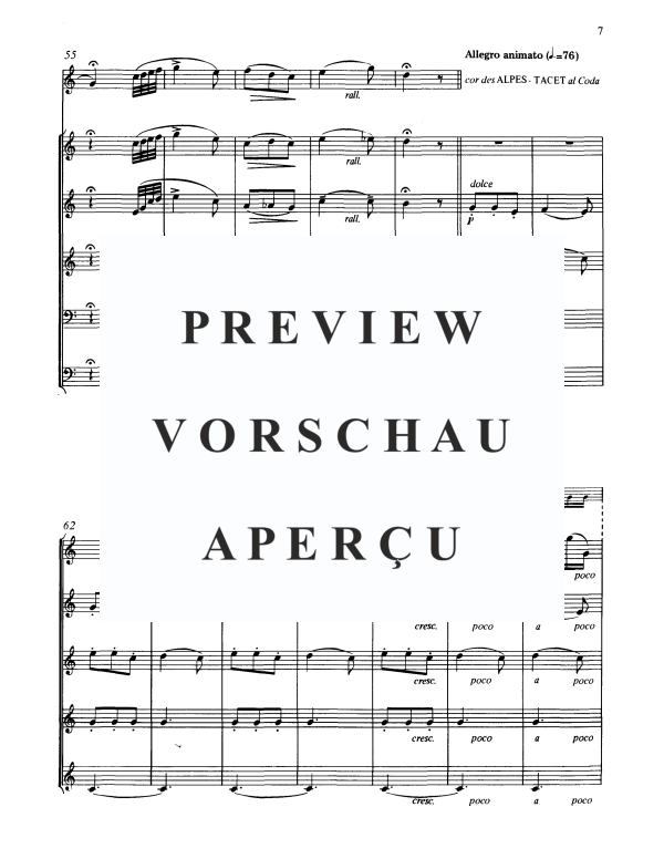 Produktgalerie: Seite 8 von 11 Fleurs Melodies des Alpes No. 6 (Melodic Flowers of the Alps), , Alphorn in F und Horn Quintett