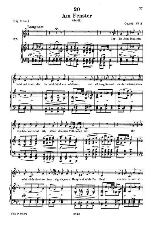 Product picture to: Am Fenster D.878Franz Schubert