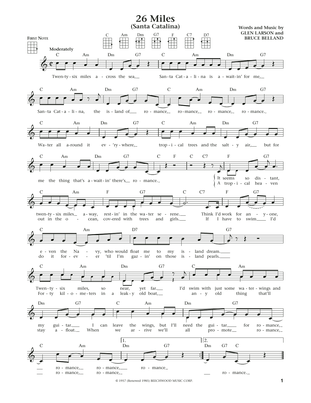 Product gallery: Page 1 of 1 26 Miles (Santa Catalina) (from The Daily Ukulele) (arr. Liz and Jim Beloff), Four Preps