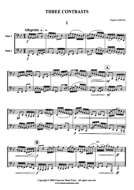 Product picture to: Three Contrasts Eugene Anderson