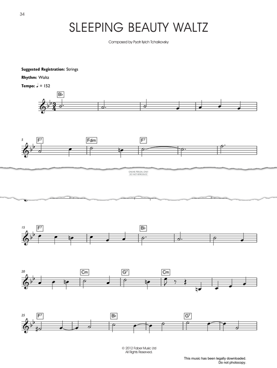 Produktgalerie: Seite 1 von 1 The Sleeping Beauty Waltz, Pyotr Ilyich Tchaikovsky, Keyboard