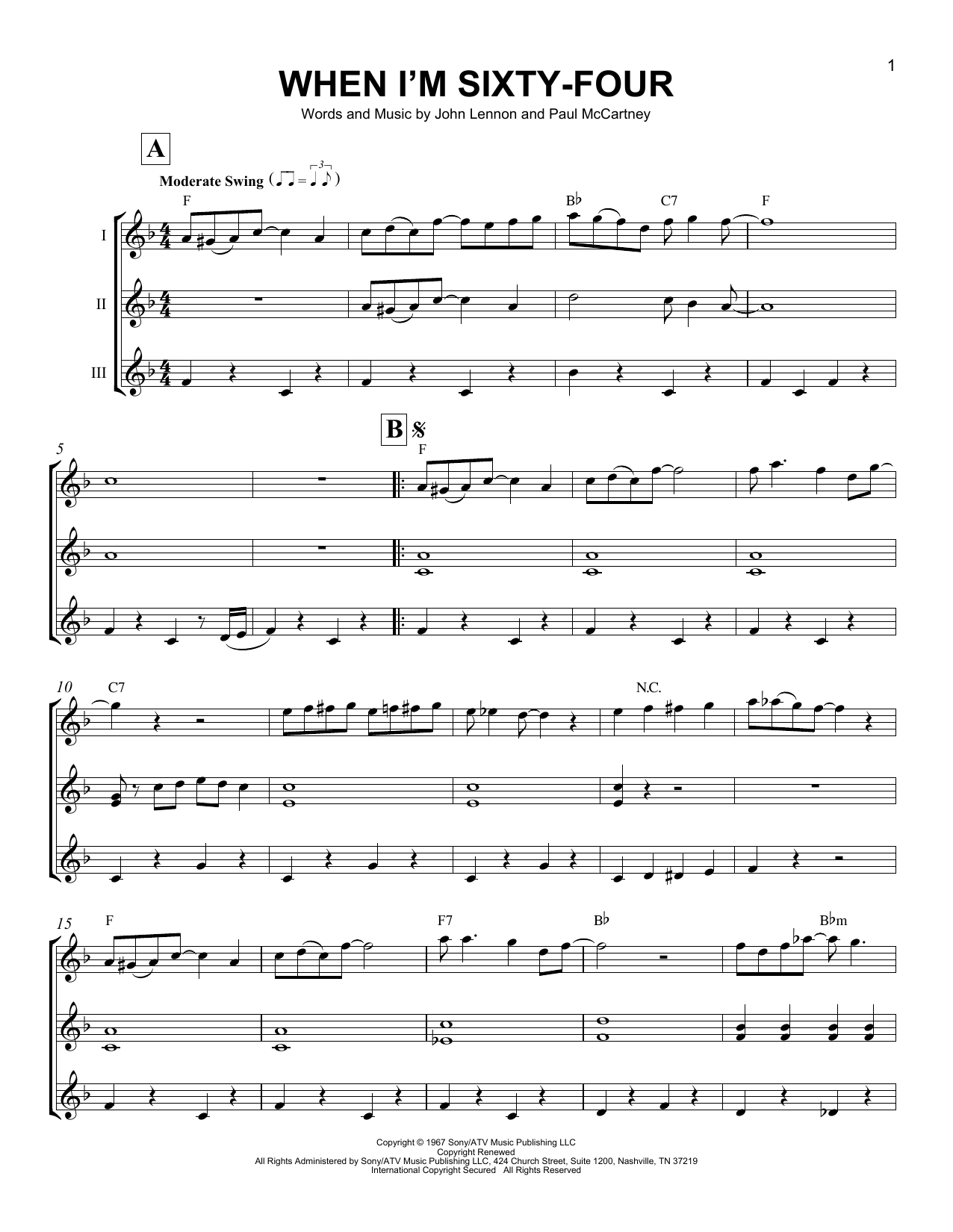 Product gallery: Page 1 of 1 When I'm Sixty-Four, The Beatles