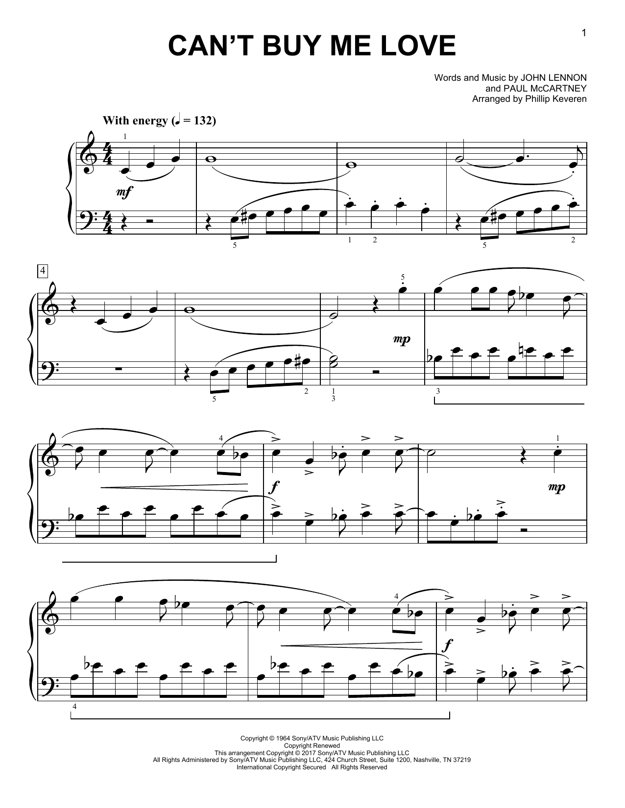 Produktgalerie: Seite 1 von 1 Can't Buy Me Love [Classical version] (arr. Phillip Keveren), The Beatles, Klavier