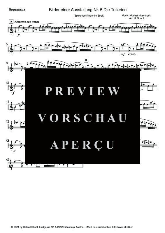 Produktgalerie: Seite 6 von 10 Die Tuilerien, , Saxophon Quintett